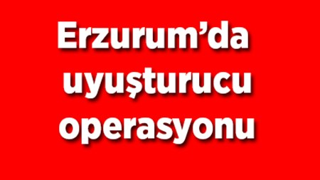 Erzurum’da 26 ayri adrese uyusturucu baskini