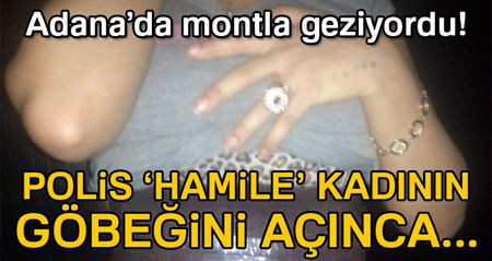 Mont giyip kendine hamile süsü veren kadinin üzerinden uyusturucu çikti