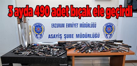 Güven timleri 3 ayda 490 adet biçak ele geçirdi