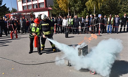 Büyüksehirde yangin tatbikati