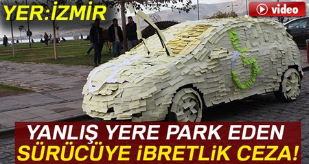 Engelli rampasina park eden sürücüye not kagitli ders