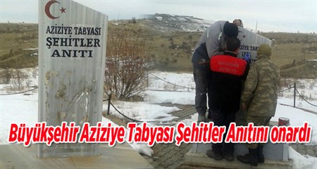 Büyüksehir Aziziye Tabyasi Sehitler Anitini onardi