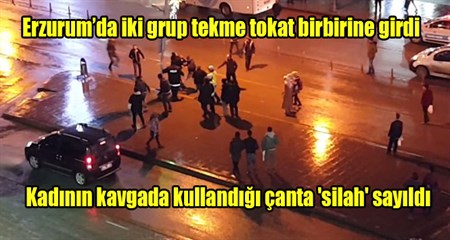 Erzurum’da iki grup tekme tokat birbirine girdi