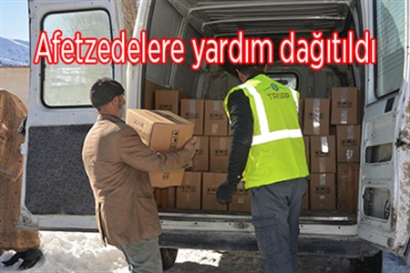 Afetzedelere yardim dagitildi