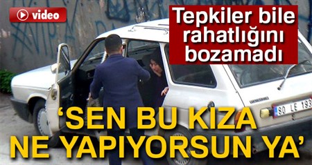 Nisanlisina sözlü siddet gösteren adama böyle tepki gösterdi