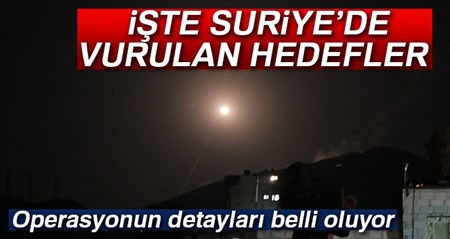 Bombardimanda Suriye’de vurulan hedefler