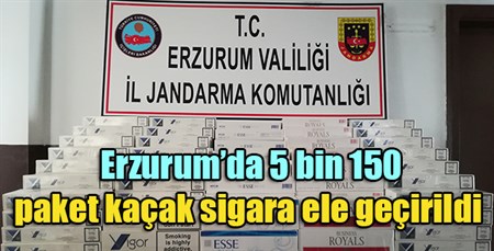 Erzurum’da 5 bin 150 paket kaçak sigara ele geçirildi