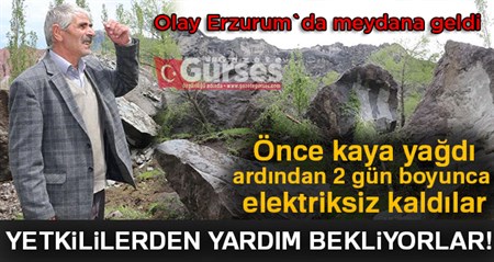 Bahçelere kaya yagdi