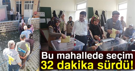 Bu mahallede seçim 32 dakika sürdü