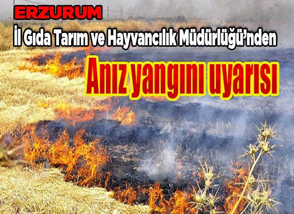 Il Gida Tarim ve Hayvancilik Müdürlügü’nden aniz yangini uyarisi