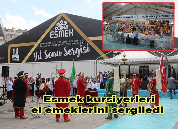 Esmek kursiyerleri el emeklerini sergiledi