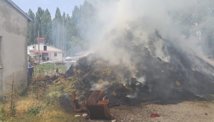 Pasinler’de ot balyalari kül oldu