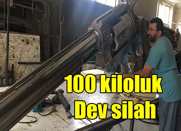 Rizeli demir ustasindan 100 kiloluk dev silah