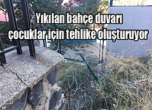 Yikilan bahçe duvari çocuklar için tehlike olusturuyor