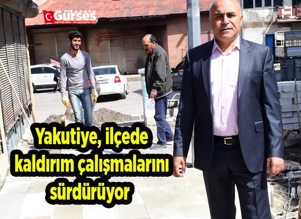 Yakutiye, ilçede kaldirim çalismalarini sürdürüyor