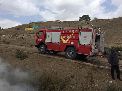 Erzurum’da korkutan yangin