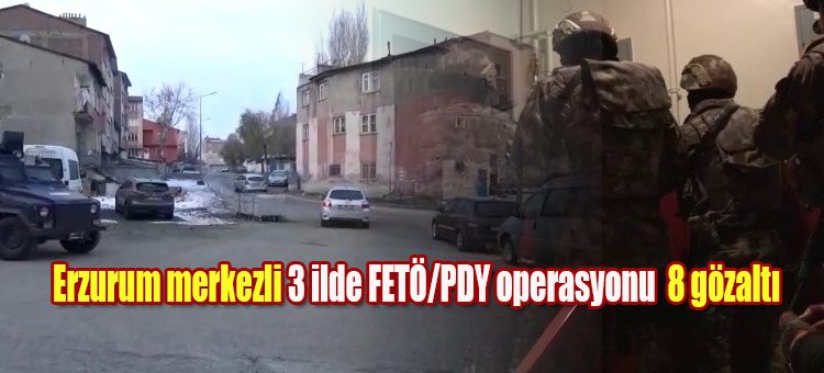 Erzurum merkezli 3 ilde FETÖ/PDY operasyonu: 8 gözalti