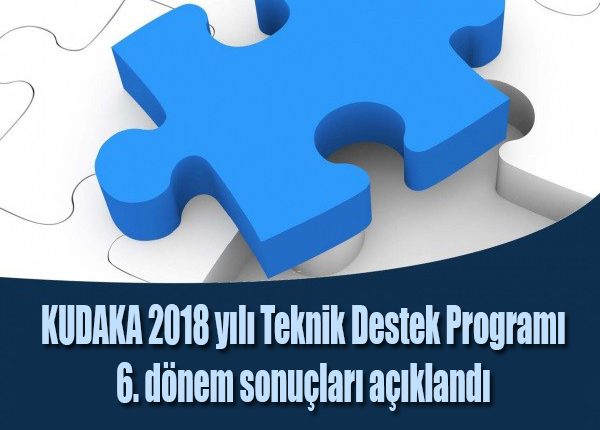 KUDAKA 2018 yili Teknik Destek Programi 6. dönem sonuçlari açiklandi