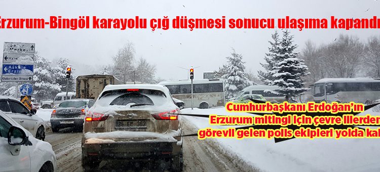 Erzurum-Bingöl karayolu çig düsmesi sonucu ulasima kapandi