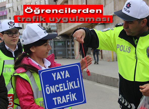 Ögrencilerden trafik uygulamasi