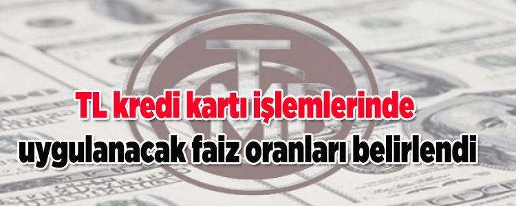 TL kredi karti islemlerinde uygulanacak faiz oranlari belirlendi