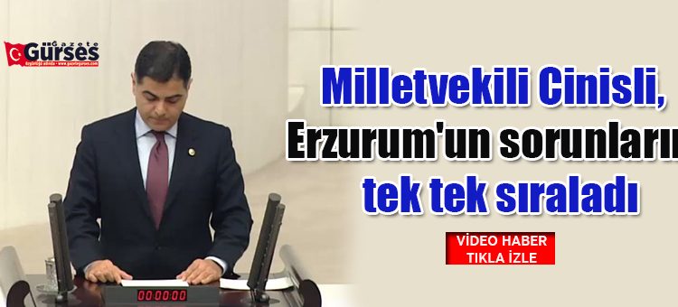 Milletvekili Cinisli,  Erzurum’un sorunlarini tek tek siraladi