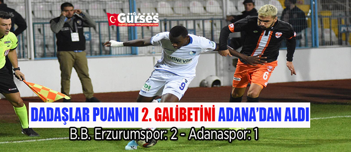 TFF 1. Lig: B.B. Erzurumspor: 2 – Adanaspor: 1