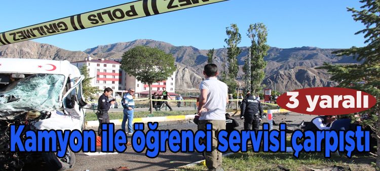 Kamyon ile ögrenci servisi çarpisti