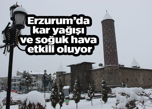 Erzurum’da kar yagisi ve soguk hava etkili oluyor