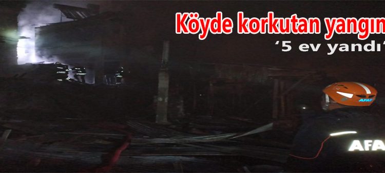 Köyde korkutan yangin: 5 ev yandi