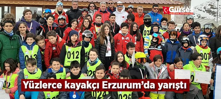 Yüzlerce kayakçi Erzurum’da yaristi