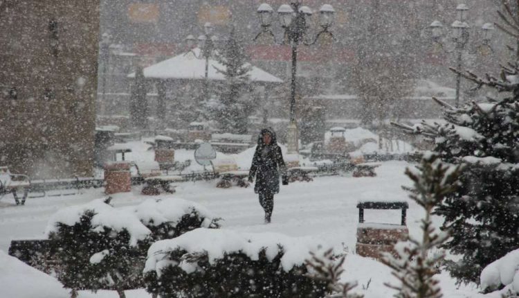 Lapa lapa yagan kar Erzurum’u beyaza bürüdü