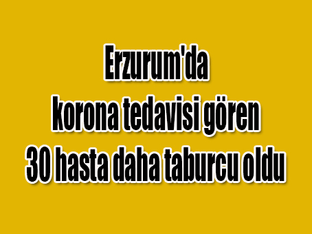 Erzurum’da korona tedavisi gören 30 hasta daha taburcu oldu