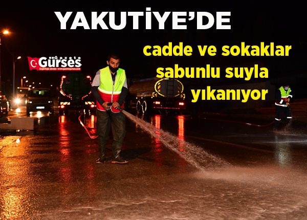 Erzurum’da cadde ve sokaklar sabunlu suyla yikaniyor