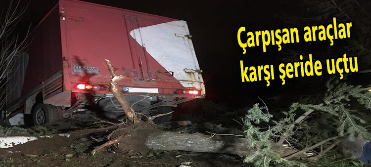 Çarpisan araçlar karsi seride uçtu: 3 yarali