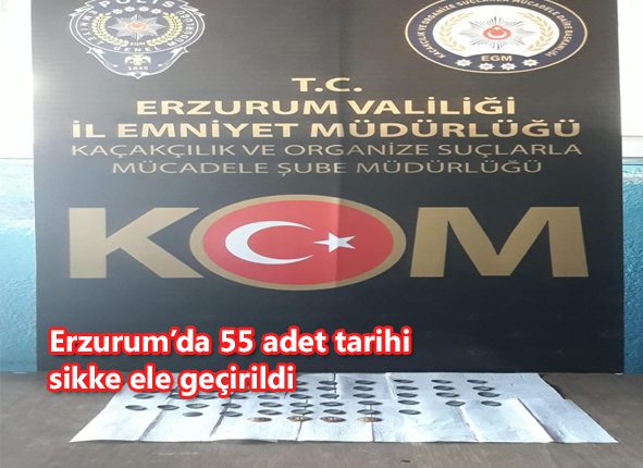 Erzurum’da 55 adet tarihi sikke ele geçirildi