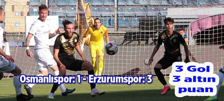 TFF 1. Lig: Osmanlispor: 1 – Erzurumspor: 3