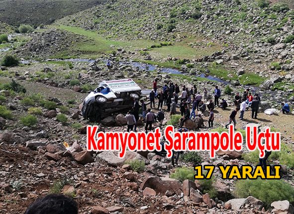 Kamyonet sarampole uçtu