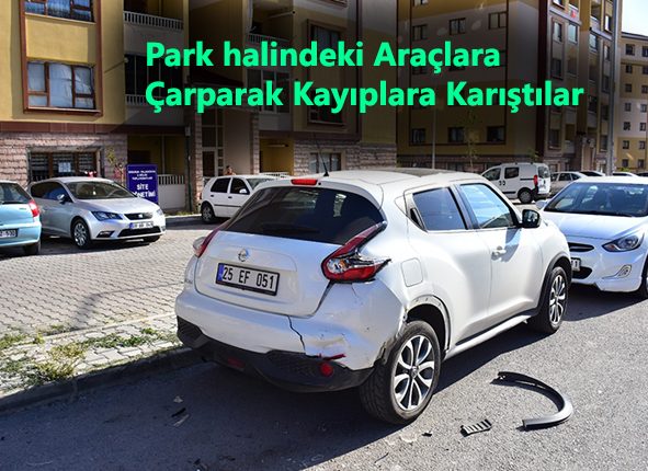 Park halindeki araçlara çarparak kayiplara karistilar