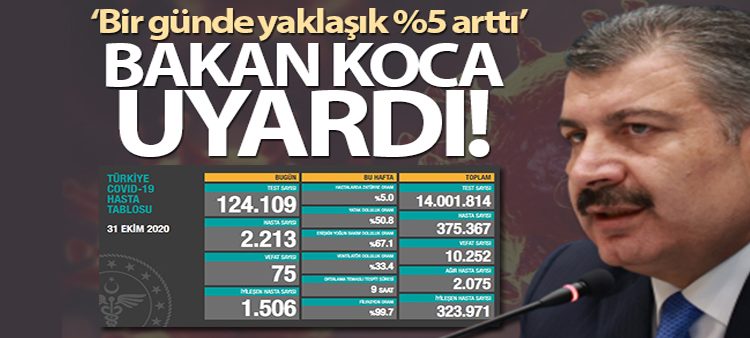 Türkiye’de son 24 saatte 2213 kisiye Kovid-19 hastalik tanisi konuldu