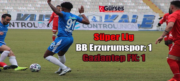 Süper Lig: BB Erzurumspor: 1 – Gaziantep FK: 1