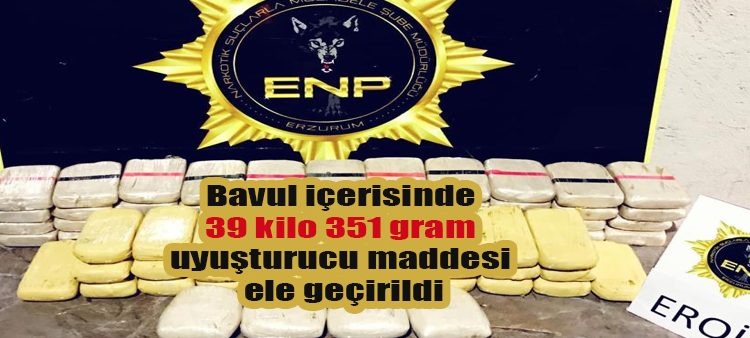 Bavul içerisinde 39 kilo 351 gram uyusturucu maddesi ele geçirildi