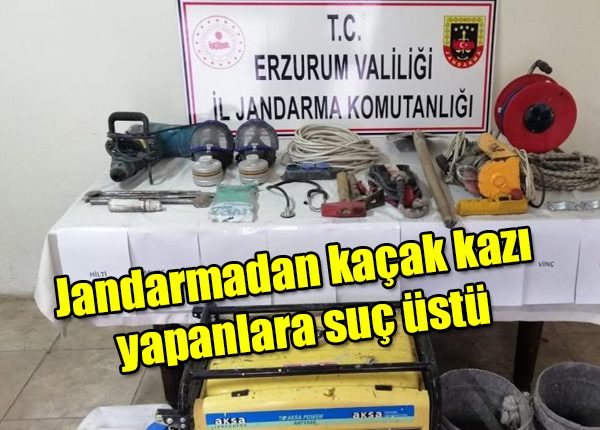 Jandarmadan kaçak kazi yapanlara suç üstü