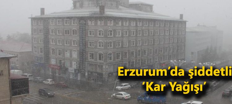 Erzurum’da siddetli kar yagisi etkili oluyor