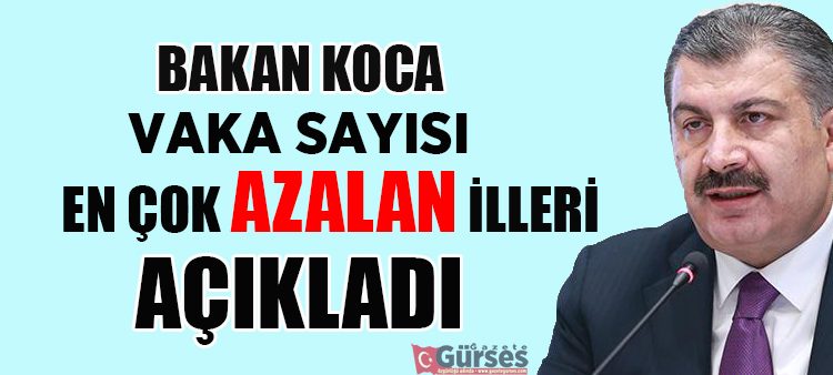 Saglik Bakani Fahrettin Koca, vaka sayisi en çok azalan illeri açikladi