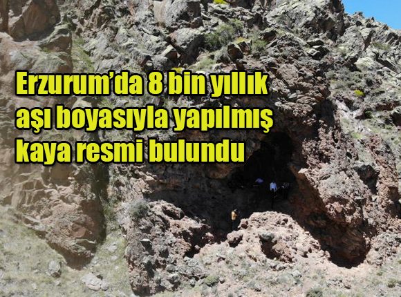 Erzurum’da 8 bin yillik asi boyasiyla yapilmis kaya resmi bulundu