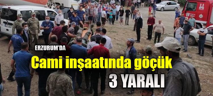 Cami insaatinda göçük: 3 yarali