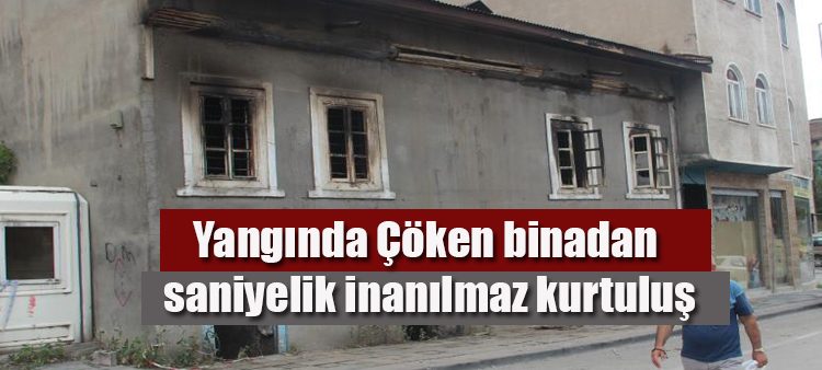 Çöken binadan saniyelik inanilmaz kurtulus