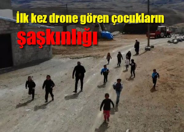 Ilk kez drone gören çocuklarin saskinligi