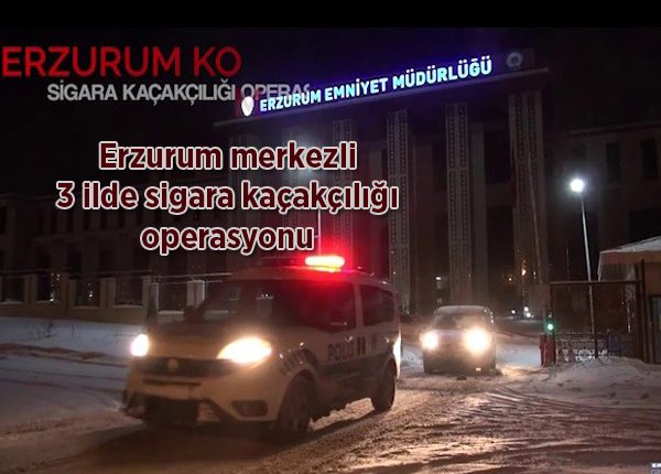 Erzurum merkezli 3 ilde sigara kaçakçiligi operasyonu